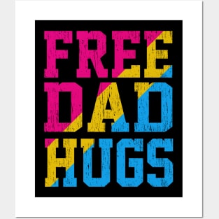 Rainbow pansexual LGBT Pride love Distressed Free Dad Hugs Posters and Art